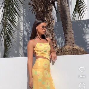 Yellow Floral Two-Piece Set